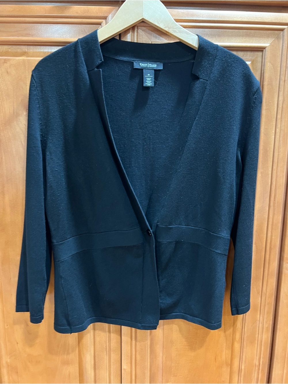 White House Black Market Black Lightweight Open Cardigan